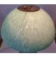 ♥ LAMPADA DA TAVOLO MUSHROOM VINTAGE VETRO AZZURRO DI MURANO SCAVO 2 LUCI DESIGN