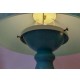 ♥ LAMPADA DA TAVOLO MUSHROOM VINTAGE VETRO AZZURRO DI MURANO SCAVO 2 LUCI DESIGN