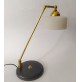 ♥ LAMPADA DA TAVOLO SCRIVANIA MINIISTERIALE OTTONE VETRO VINTAGE MIDCENTURY MODE