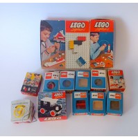 ♥ LEGO SYSTEM VINTAGE ANNI 70 LOTTO DI 12 CONFEZIONI PER RICAMBI PEZZI VARI