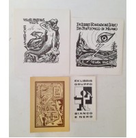 ♥ LOTTO 4 EX LIBRIS LORENZO ALESSANDRI Bianco e nero SURFANTA ANNI 1956 57 p9