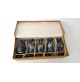 ♥ LOTTO CLOISONNE 5 MINI VASI BLU MINIATURE VINTAGE CINESI DECORO FLOREALE