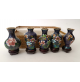 ♥ LOTTO CLOISONNE 5 MINI VASI BLU MINIATURE VINTAGE CINESI DECORO FLOREALE