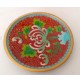 ♥ LOTTO CLOISONNE 5 pezzi MINIATURE VASI PIATTINO VINTAGE CINESI DECORO FLOREALE