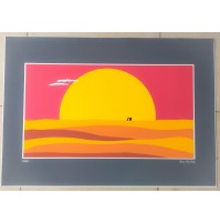 ♥ NILO MOTTURA DESERTO SERIGRAFIA 50X70cm VINTAGE GRAFICA quadro