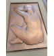 ♥ NUDO DI DONNA QUADRO BRASSORILIEVO IN LASTRA DI RAME OTTAVIANI 1975 48X32 cm