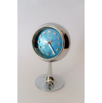 ♥ OROLOGIO DA TAVOLO BASE TULIP CROMATO VINTAGE SPACE AGE DESIGN HEGES NOT WORK