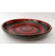 ♥ PIATTO IN CERAMICA ROSSO NERO BITOSSI MID CENTURY MODERN DESIGN SOTTSASS ERA