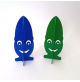 ♥ PINOCCHIO COPPIA FERMALIBRI SCULTURA IN PLEXIGLAS EFFETTO 3D VERDE BLU COLLODI