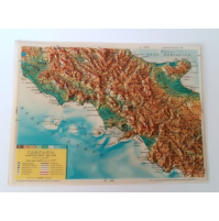 ♥ PLASTICO IN RILIEVO FISICO POLITICO CAMPANIA VINTAGE EDIZIONI RICO