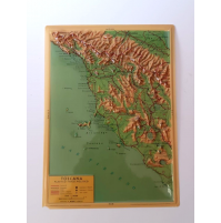 ♥ PLASTICO IN RILIEVO FISICO POLITICO TOSCANA VINTAGE EDIZIONI RICO