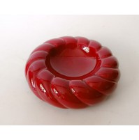 ♥ POSACENERE IN CERAMICA ROTONDO BORDEAUX STILE TOMMASO BARBI VINTAGE DESIGN