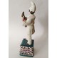 ♥ PULCINELLA MASCHERA STATUINA IN CERAMICA VINTAGE NAPOLI CHITARRA 40cm figura