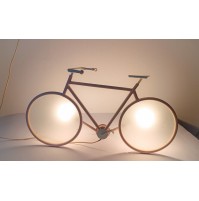 ♥ RARA LAMPADA BICICLETTA VINTAGE DESIGN BAG TURGI ZICOLI ROSA DA TAVOLO MURO