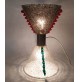 ♥ RARA LAMPADA CLESSIDRA VETRO DI MURANO MORISE ROSSO VERDE VINTAGE SPACE AGE