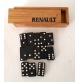 ♥ RENAULT SCATOLA IN LEGNO CON TESSERE PER GIOCO DOMINO VINTAGE PUBBLICITARIO