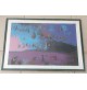 ♥ RENZO NUCARA LITOGRAFIA CON CORNICE 1985 VINTAGE QUADRO 50x70 CRACKING ART