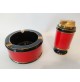 ♥ RONSON POSACENERE + ACCENDINO VINTAGE IN CERAMICA ROSSO NERO ORO PORTACENERE