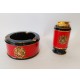 ♥ RONSON POSACENERE + ACCENDINO VINTAGE IN CERAMICA ROSSO NERO ORO PORTACENERE