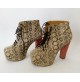 ♥ SCARPE DONNA JEFFREY CAMPBELL HAVANA LAST RIGAKU PITONATA BEIGE STIVALI TG. 38