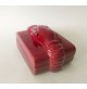 ♥ SCATOLA BOX CONTENITORE MANI VINTAGE DESIGN ANNI 70 IN CERAMICA BORDEAUX