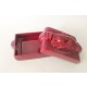 ♥ SCATOLA BOX CONTENITORE MANI VINTAGE DESIGN ANNI 70 IN CERAMICA BORDEAUX