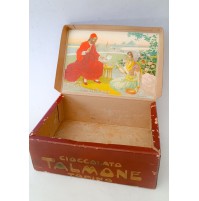 ♥ SCATOLA PUBBLICITARIA VINTAGE CIOCCOLATO TALMONE TORINO CARTONE GRAFICA BARONI