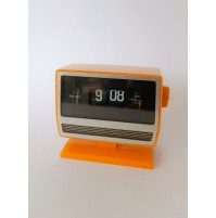 ♥ SEIKO VINTAGE FLIP CLOCK DA TAVOLO IN PLASTICA GIALLA NOT WORK SPACE AGE