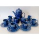 ♥ SERVIZIO DA CAFFE' IN CERAMICA BLU VINTAGE DESIGN FRANCO POZZI SPACE AGE 6x