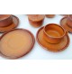 ♥ SERVIZIO DA THE IN CERAMICA LAVENO PARESCHI MARRONE VINTAGE DESIGN X 6 PERSONE