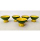 ♥ SERVIZIO ROSOLIO CERAMICA PUCCI ROMETTI UMBERTIDE VINTAGE DESIGN GIALLO VERDE