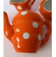 ♥ SERVIZIO da CAFFE' 4x SOCIETà CERAMICA LOMBARDA POIS ORANGE ART DECò rometti