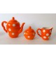 ♥ SERVIZIO da CAFFE' 4x SOCIETà CERAMICA LOMBARDA POIS ORANGE ART DECò rometti