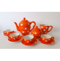 ♥ SERVIZIO da CAFFE' 4x SOCIETà CERAMICA LOMBARDA POIS ORANGE ART DECò rometti