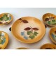 ♥ SET IN CERAMICA AEROGRAFATA 6 COPPETTE UN PIATTO VINTAGE MIDCENTURY ALBISSOLA