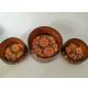 ♥ SET KHOKHLOMA MADE IN URSS COPPA 6 COPPETTE 6 BICCHIERI IN LEGNO NERO ARANCIO