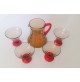 ♥ SET SERVIZIO IN VETRO DESIGN NAPOLEONE MARTINUZZI MURANO 4 BICCHIERI BROCCA