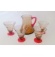 ♥ SET SERVIZIO IN VETRO DESIGN NAPOLEONE MARTINUZZI MURANO 4 BICCHIERI BROCCA