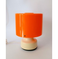 ♥ SIMPATICA LAMPADA SPACE AGE ANNI 70 ORANGE CON BASE RADIO VINTAGE DESIGN