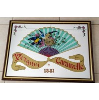 ♥ SPECCHIO PUBBLICITARIO VINTAGE CARAMELLE VERGANI CON CORNICE BAR ANNI 60 70