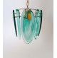 ♥ STUPENDO LAMPADARIO VECA DOPPIO VETRO SPESSO COLOR NILO VINTAGE SPACE AGE