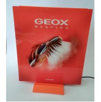 ♥ TABELLA LUMINOSA GEOX LA SCARPA CHE RESPIRA ROSSA TARGA INSEGNA PLEXIGLASS