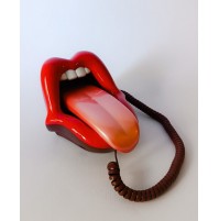 ♥ TELEFONO FISSO BOCCA LINGUA STILE LOGO ROLLING STONES POP ART DESIGN