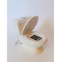 ♥ TELEFONO FISSO W.C. WATER TOILET SHAPE BIANCO PLASTICA POP VINTAGE FUNNY