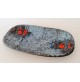 ♥ UEBELACKER PIATTO VASSOIO IN CERAMICA FAT LAVA VINTAGE SPACE AGE DESIGN BLU