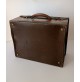 ♥ VALIGIA BAULE VINTAGE MIDCENTURY MODERN CON ADESIVI HOTEL VIAGGIO FIBRA BROWN