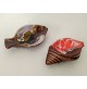 ♥ VALLAURIS 2 POSACENERE IN CERAMICA CONCHIGLIA PESCE VINTAGE DESIGN FAT LAVA 