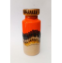 ♥ VASO IN CERAMICA SPACE AGE DESIGN WEST GERMANY SCHEURICH ORANGE BEIGE FAT LAVA