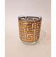 ♥ VASO IN VETRO DECORO ORO VINTAGE EGIZIA LUXURY DESIGN SOTTSASS ASSOCIATI