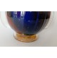 ♥ VASO IN VETRO DI MURANO BULLICANTE FOGLIA ORO BLU ROSSO BOLLE FUGA DESIGN